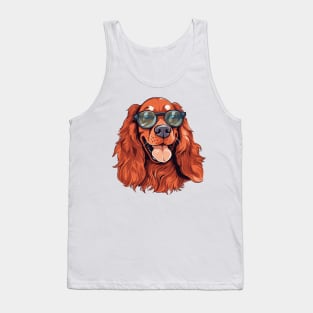 Summer dog in sunglasses, summer spaniel Tank Top